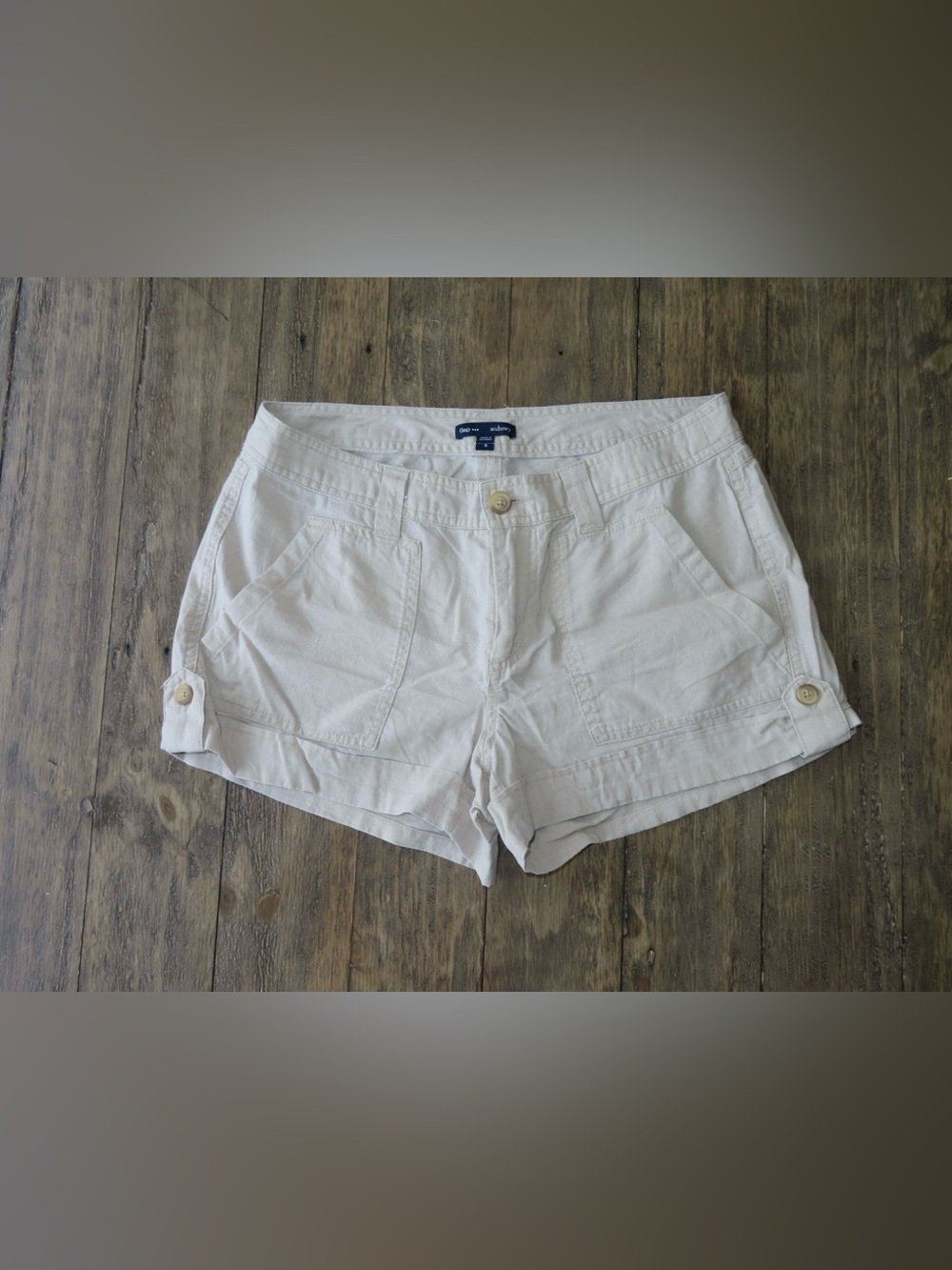 Gap White & Navy Women's Casual Cotton Shorts